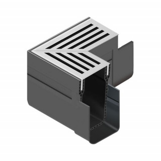 Aco Threshold Drain Corner Unit Silver
